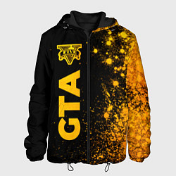 Куртка с капюшоном мужская GTA - gold gradient: по-вертикали, цвет: 3D-черный