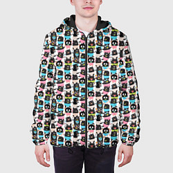 Куртка с капюшоном мужская Весёлые монстрики с соской, цвет: 3D-черный — фото 2