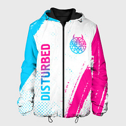 Мужская куртка Disturbed neon gradient style: надпись, символ