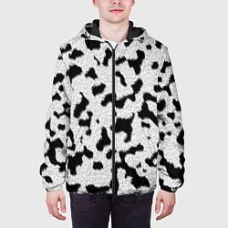 Куртка с капюшоном мужская Далматин - текстура, цвет: 3D-черный — фото 2