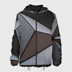 Куртка с капюшоном мужская Металлическая геометрическая броня, цвет: 3D-черный