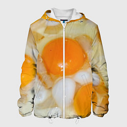 Куртка с капюшоном мужская Яичница с салом, цвет: 3D-белый