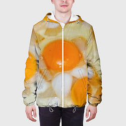 Куртка с капюшоном мужская Яичница с салом, цвет: 3D-белый — фото 2