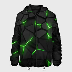 Куртка с капюшоном мужская Green neon steel, цвет: 3D-черный