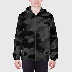 Куртка с капюшоном мужская Черный ночной камуфляж, цвет: 3D-черный — фото 2