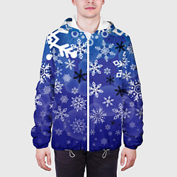 Куртка с капюшоном мужская Сказочный снегопад, цвет: 3D-белый — фото 2