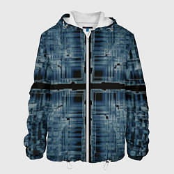 Куртка с капюшоном мужская Абстрактное множество прозрачных геометрических фи, цвет: 3D-белый