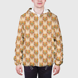 Куртка с капюшоном мужская Античный орнамент, цвет: 3D-белый — фото 2