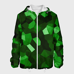 Куртка с капюшоном мужская Коллекция зеленых изумрудов, цвет: 3D-белый
