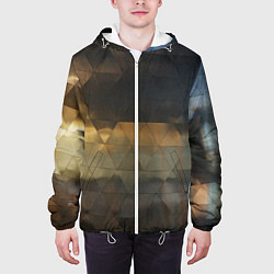 Куртка с капюшоном мужская Природное отражение в стеклянной абстракции, цвет: 3D-белый — фото 2