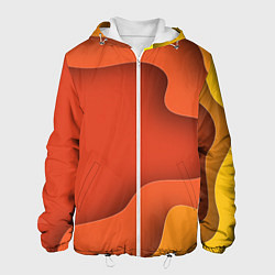 Куртка с капюшоном мужская Оранжево-жёлтый разлом, цвет: 3D-белый