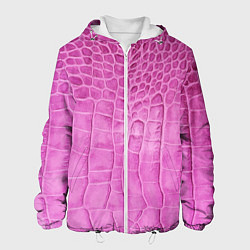 Куртка с капюшоном мужская Кожа - текстура - pink, цвет: 3D-белый