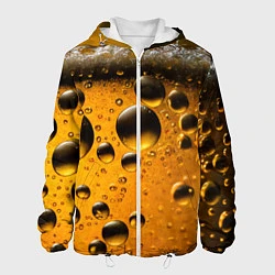 Куртка с капюшоном мужская Пиво пенное светлое, цвет: 3D-белый