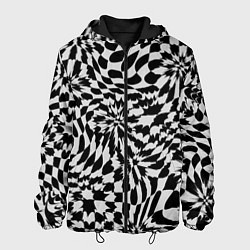 Куртка с капюшоном мужская Пластика шахматной доски, цвет: 3D-черный