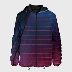 Куртка с капюшоном мужская Абсрактная лестничная тёмно-синяя текстура, цвет: 3D-черный