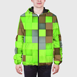 Куртка с капюшоном мужская Никита майнкрафт, цвет: 3D-черный — фото 2