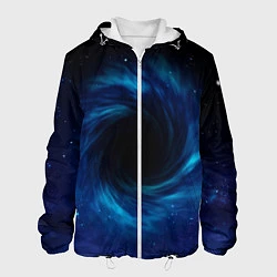 Куртка с капюшоном мужская Воронка в космосе, цвет: 3D-белый