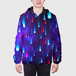Куртка с капюшоном мужская Neon rain, цвет: 3D-черный — фото 2