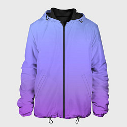 Куртка с капюшоном мужская Фиолетовый градиент, цвет: 3D-черный