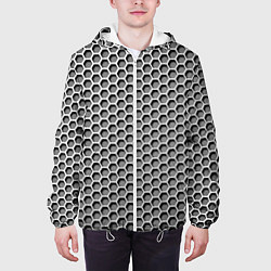 Куртка с капюшоном мужская Металлическая кольчуга, цвет: 3D-белый — фото 2