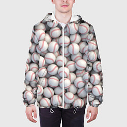 Куртка с капюшоном мужская Бейсбольные мячи, цвет: 3D-белый — фото 2