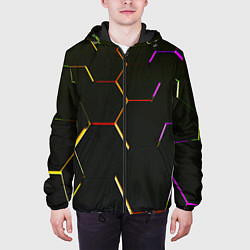 Куртка с капюшоном мужская Киберстиль, цвет: 3D-черный — фото 2