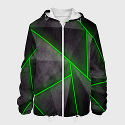 Куртка с капюшоном мужская Stripes Abstract green, цвет: 3D-белый