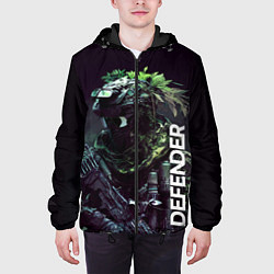 Куртка с капюшоном мужская Защитник в стиле киберпанк, цвет: 3D-черный — фото 2