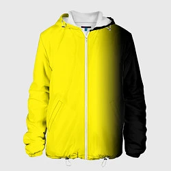 Куртка с капюшоном мужская И черный и желтый, цвет: 3D-белый