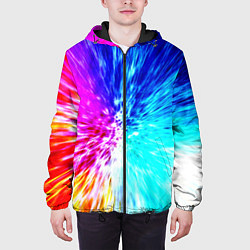 Куртка с капюшоном мужская Всплеск ярких красок, цвет: 3D-черный — фото 2