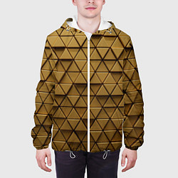 Куртка с капюшоном мужская Золотые треугольники, цвет: 3D-белый — фото 2