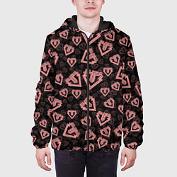 Куртка с капюшоном мужская Big bang pattern, цвет: 3D-черный — фото 2