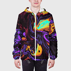 Куртка с капюшоном мужская Космический всплеск, цвет: 3D-белый — фото 2