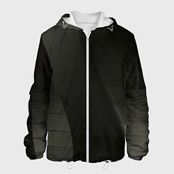 Куртка с капюшоном мужская Чёрные геометрические металлические листы, цвет: 3D-белый