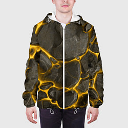 Куртка с капюшоном мужская Текстура монолита камня, цвет: 3D-белый — фото 2