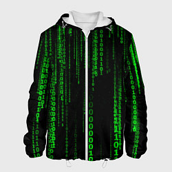 Куртка с капюшоном мужская Двоичная система исчисления, цвет: 3D-белый