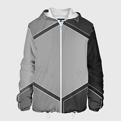 Куртка с капюшоном мужская Серебряные металлические пластины, цвет: 3D-белый