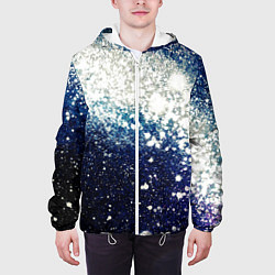Куртка с капюшоном мужская Необъятные просторы вселенной, цвет: 3D-белый — фото 2