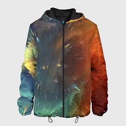 Куртка с капюшоном мужская Космический снегопад, цвет: 3D-черный