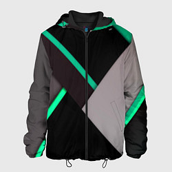 Куртка с капюшоном мужская Спортивная геометрия линии, цвет: 3D-черный