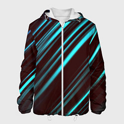 Куртка с капюшоном мужская Stripes line neon color, цвет: 3D-белый