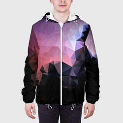Куртка с капюшоном мужская Mirror edge abstract, цвет: 3D-белый — фото 2
