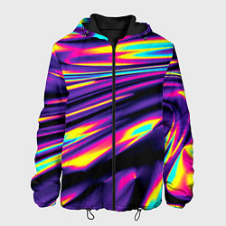 Куртка с капюшоном мужская Glitch colors, цвет: 3D-черный