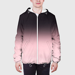 Куртка с капюшоном мужская Градиент: от черного к розовому, цвет: 3D-белый — фото 2