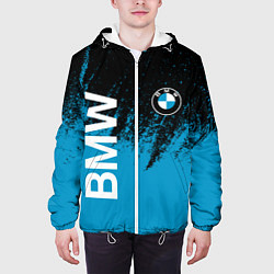 Куртка с капюшоном мужская Bmw голубые брызги, цвет: 3D-белый — фото 2