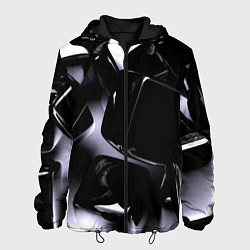 Куртка с капюшоном мужская Хромированные кубы, цвет: 3D-черный