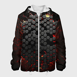Куртка с капюшоном мужская Взрыв из черных плит, цвет: 3D-белый