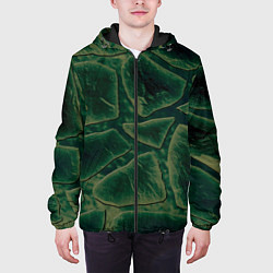 Куртка с капюшоном мужская Малахитовые камни, цвет: 3D-черный — фото 2