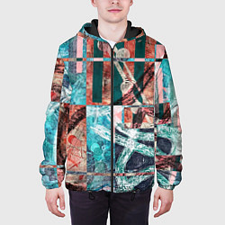 Куртка с капюшоном мужская Абстрактная геометрия Флорин, цвет: 3D-черный — фото 2