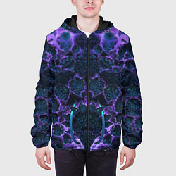 Куртка с капюшоном мужская Фрактальное искусство, цвет: 3D-черный — фото 2